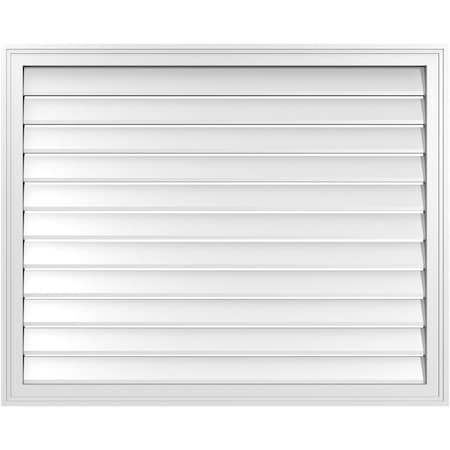 Ekena Millwork Vertical Surface Mount PVC Gable Vent: Functional, w/ 2"W x 1-1/2"P Brickmould Frame, 42"W x 34"H GVPVE42X3402SF